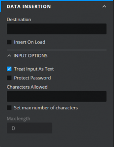 Text Input Data Insertion Property Drawer