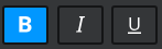 Bold Italics Underline selection panel